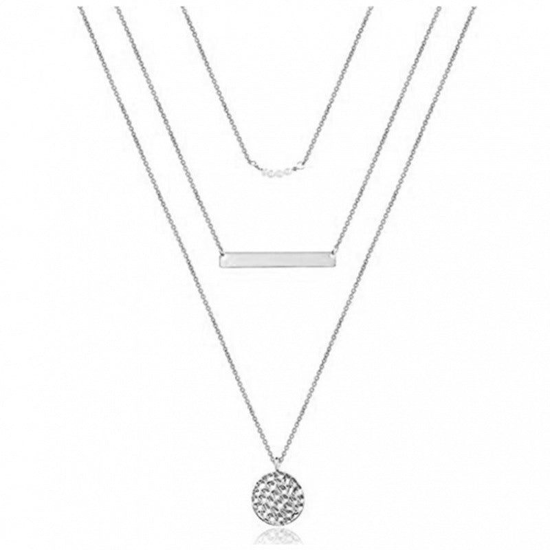 Multi Layered Metal Layered Pearl Necklace