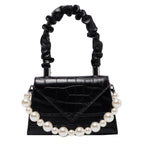 Small Bag Handbags Popular New Fashion Autumn And Winter One Shoulder Messenger Bag Fashion Pearl Portable Small Square Bag