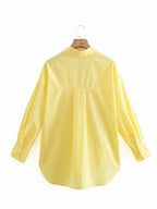 European Station Poplin Shirt Women's Yellow Shirt