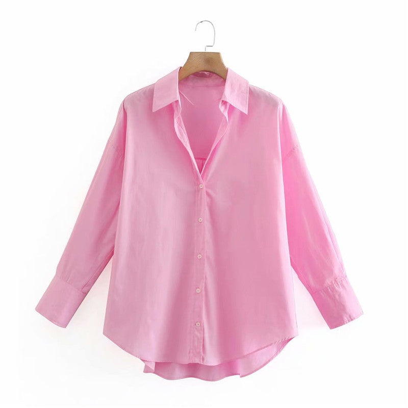 European Station Poplin Shirt Women's Yellow Shirt