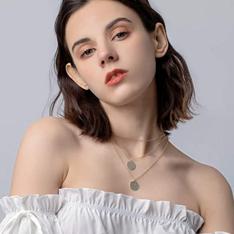 Fashion Layered Moon Pendant Necklace