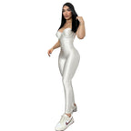 White strapless tube top jumpsuit with sweetheart neckline, fitted long legs