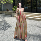 Waist Slimming Elegant Long Pure Style Tube Top Vacation Style Dress