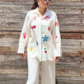 European And American Women's Clothing New Embroidered Shirt Casual Suit