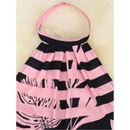 Women's 2 Piece Outfits Plants Graphic Print Crop Halter Top And Wide Leg Pants Set