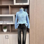 Half Turtleneck Hollow Sweater