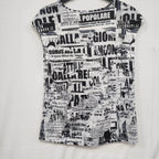Women's Tribal Floral Print Hat Sleeve V-neck T-shirt