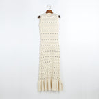 Solid Color Sleeveless Hollow Round Neck Knitted Dress