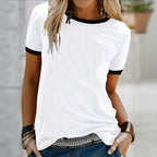 3-Pack Women's Casual Short Sleeve T-Shirts - Basic Round Neck Breathable Tees For Summer