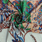 Women's Vintage Floral Butterfly Print Dress - Batwing Sleeve, Deep V-Neck & Ruffle Waist With Tie Detail