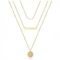 Multi Layered Metal Layered Pearl Necklace