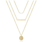 Multi Layered Metal Layered Pearl Necklace