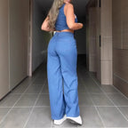 Sleeveless Denim Suit Vest Denim Two-piece Suit