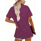 Women's Self-Reflection Quote Round Neck Tee - Summer Casual Comfort T-Shirt