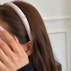 Korean Style High Skull Top Satin Blue Headband