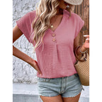 Summer Tops For Women V Neck Short Sleeve Shirts Trendy Basic Tees Dressy Casual Outfits