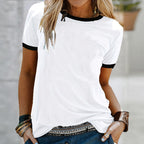 3-Pack Women's Casual Short Sleeve T-Shirts - Basic Round Neck Breathable Tees For Summer