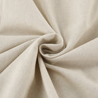 Light cream linen fabric close-up with natural woven texture and soft folds