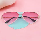 Metal Heart-shaped Sunglasses Peach Heart Funny