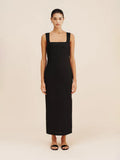 Simple Solid Color Square Collar Sling Dress