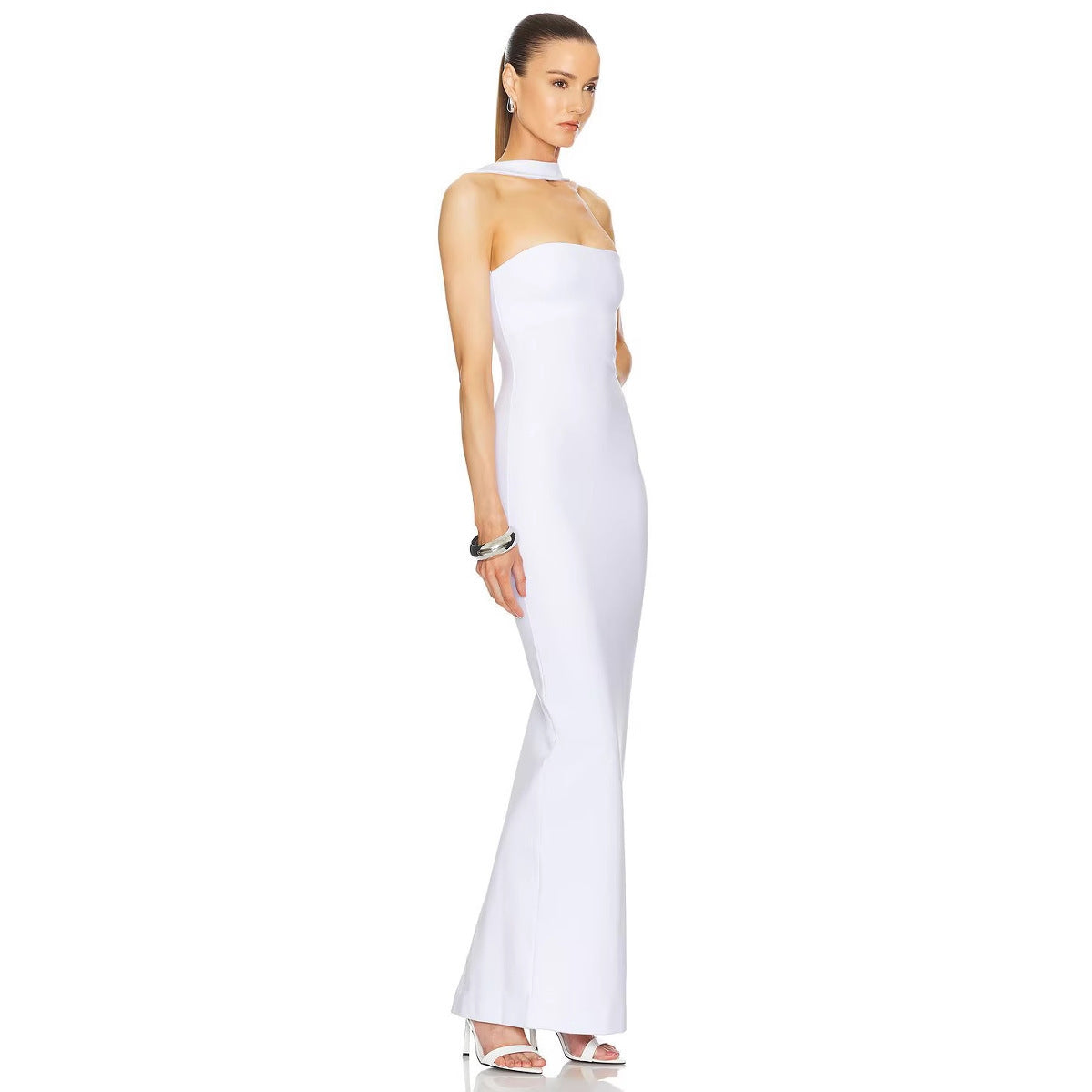 Simple Halter Sheath Skinny Fashion Party Holiday Dress