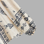 Women's Elegant Printed Blouse - Flowy Boho Shirt With Lantern Sleeves & Lace Trim, Vintage Ethnic Style Loose Top For Spring&Fall