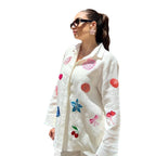 European And American Women's Clothing New Embroidered Shirt Casual Suit