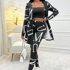 Ladies' Fashionable And Elegant Letter Printed Autumn Pants Set