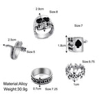 Statement Vintage Silver Spades Solitaire Knuckle Ring